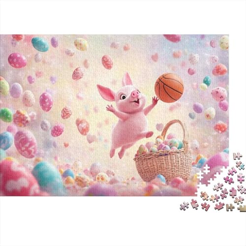 Easter Piglet Puzzles Für Erwachsene 1000 Puzzles Mit 1000 Teilen Familienpuzzlespielzeug 1000 Puzzles Für Erwachsene Spielzeug Und Spiele 1000pcs (75x50cm) von KHHKJBVCE