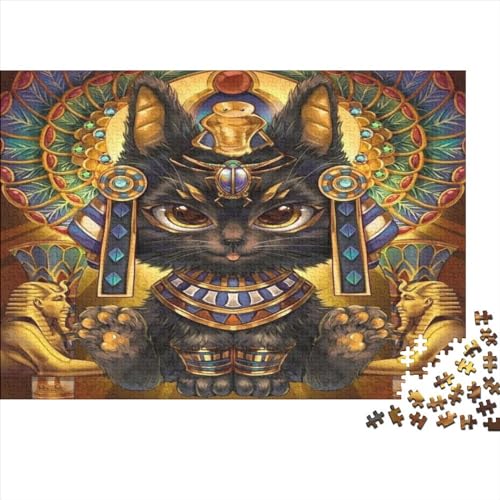 Egyptian Cat Puzzle 1000 Teile Puzzle Für Erwachsene Puzzles Für Erwachsene 1000 Teile Puzzle Holzpuzzles Kinderpuzzle Geeignet Für Kinder Ab 12 Jahren 1000pcs (75x50cm) von KHHKJBVCE