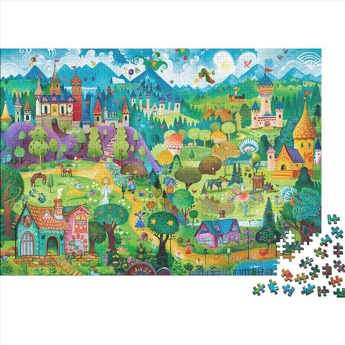 Fairy Forest 1000-teiliges Puzzle Für Erwachsene, Puzzle Für Erwachsene, 1000-teiliges Puzzle, Holzpuzzle, Künstlerische Dekorationen, Geeignet Für Kinder Ab 12 Jahren 1000pcs (75x50cm) von KHHKJBVCE