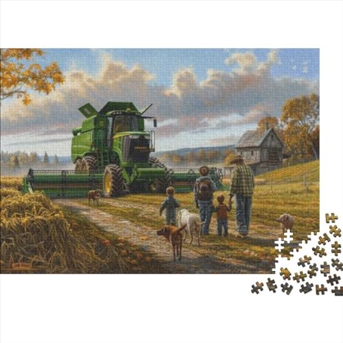Farm Tractor Puzzle für Erwachsene Puzzle mit 1000 Teilen künstlerisches Puzzle 1000 Teile Puzzle 1000 Teile Jedes Stück ist einzigartig geeignet für Kinder über 12 Jahre 1000 Stück (75 x 50 cm) von KHHKJBVCE