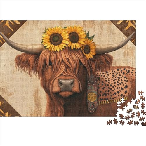 Highland Cattle Puzzles De 1000 Pièces Pour Adultes Et Enfants À Partir De 12 Ans Highland Cow Puzzle 1000pcs (75x50cm) von KHHKJBVCE