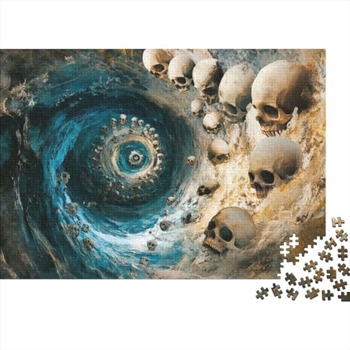 Infinity Spiral Skull 1000-teilige Puzzles Für Erwachsene, 1000-teilige Puzzles Zum Stressabbau, 1000-teilige Puzzles Für Erwachsene Und Kinder Ab 12 Jahren 1000pcs (75x50cm) von KHHKJBVCE