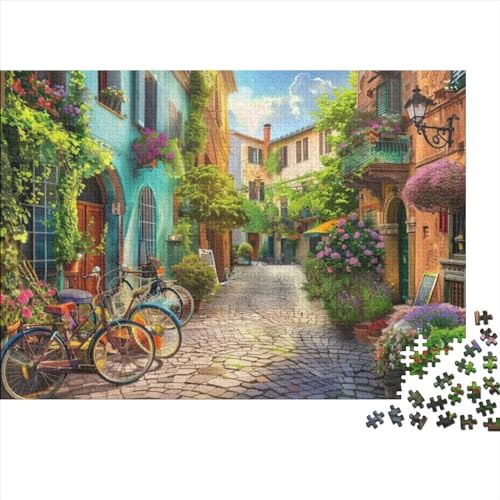 Italian Street Scenery Puzzle für Erwachsene Puzzle mit 1000 Teilen künstlerisches Puzzle 1000 Teile Puzzle 1000 Teile Puzzle für Kinder geeignet für Kinder über 12 Jahre 1000 Teile (75 x 50 cm) von KHHKJBVCE