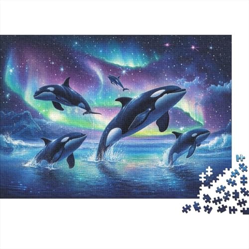 KHHKJBVCE Killer Whale 1000-teiliges Puzzle für Erwachsene und Kinder ab 12 Jahren, 1000pcs (75x50cm), Karton, Jigsaw, Photographisch, Puzzle, 1 Set, 1 Stück, 1000 Teile von KHHKJBVCE