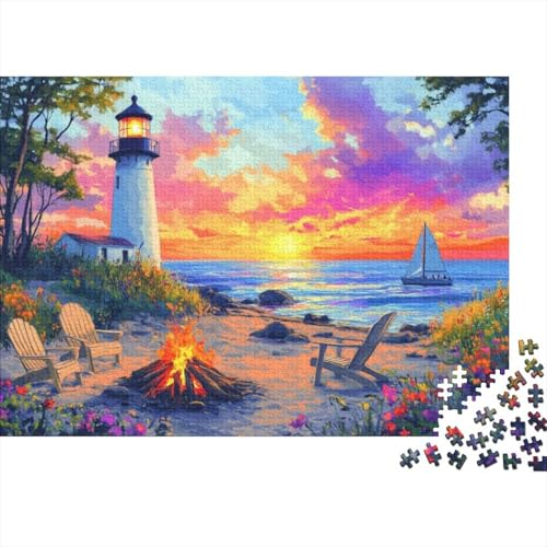 Lighthouse 1000-teilige Puzzles Für Erwachsene, 1000-teilige Puzzles Zum Stressabbau, 1000-teilige Puzzles Für Erwachsene Und Kinder Ab 12 Jahren 1000pcs (75x50cm) von KHHKJBVCE