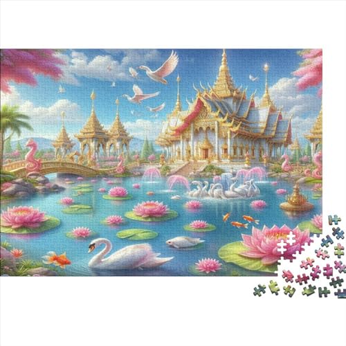 Lotus Swan Puzzle 500 Teile Erwachsenenpuzzles Kunstpuzzle 500 Teile Puzzles Holzpuzzles Einzigartige Denkaufgabe Geeignet Für Kinder Ab 12 Jahren 500pcs (52x38cm) von KHHKJBVCE