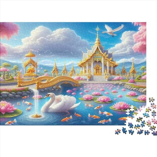 Lotus Swan Puzzle 500 Teile Puzzle Für Erwachsene Puzzles Für Erwachsene 500 Teile Puzzle Holzpuzzles Kinderpuzzle Geeignet Für Kinder Ab 12 Jahren 500pcs (52x38cm) von KHHKJBVCE