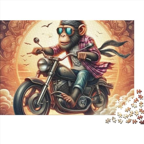Monkey Riding A Motorcycle Puzzles Für Erwachsene, 1000 Teile, Puzzles Für Erwachsene, 1000 Teile, Puzzles, 1000 Teile, Heimdekoration, Geeignet Für Kinder Ab 12 Jahren 1000pcs (75x50cm) von KHHKJBVCE