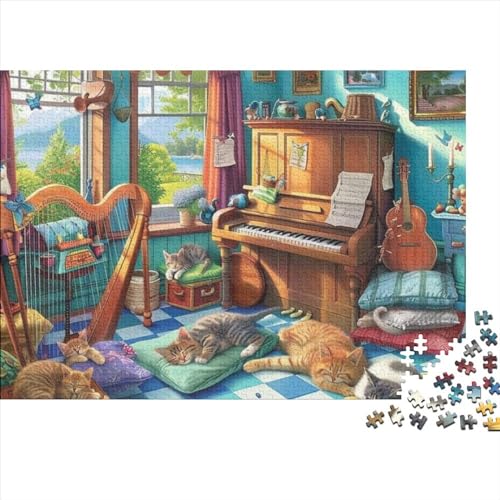 Music Hut Puzzle für Erwachsene Puzzle mit 1000 Teilen künstlerisches Puzzle 1000 Teile Puzzle 1000 Teile Jedes Stück ist einzigartig geeignet für Kinder über 12 Jahre 1000 Teile (75 x 50 cm) von KHHKJBVCE