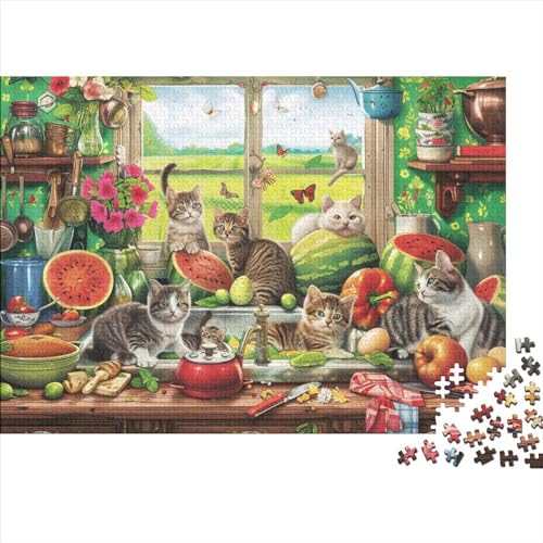 Naughty Cat Puzzle 500 Teile Erwachsenenpuzzle Kunstpuzzle 500 Teile Puzzle 500 Teile Schwierig Und Herausfordernd Großes Puzzlespiel Spielzeug Geschenk Geeignet Für Kinder Über 12 Jahre 500pcs (52 von KHHKJBVCE