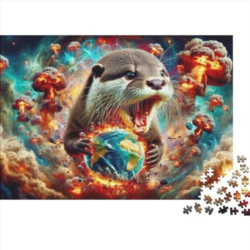 KHHKJBVCE Otter Puzzle 1000 Teile Puzzle Für Erwachsene 1000 Teile Heimdekoration Geeignet Für Kinder Ab 12 Jahren 1000pcs (75x50cm) von KHHKJBVCE
