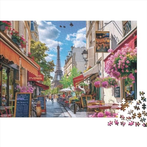 Paris Streets Puzzle für Erwachsene Puzzle 1000 Teile künstlerisches Puzzle 1000 Teile Puzzle 1000 Teile Puzzle für Kinder geeignet für Kinder über 12 Jahre 1000 Teile (75 x 50 cm) von KHHKJBVCE