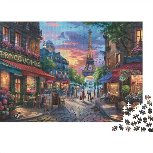 Paris Streets Puzzle Für Erwachsene, 1000 Teile, Kunstpuzzle, Familienspiel, Geeignet Für Kinder Ab 12 Jahren (75x50cm) von KHHKJBVCE