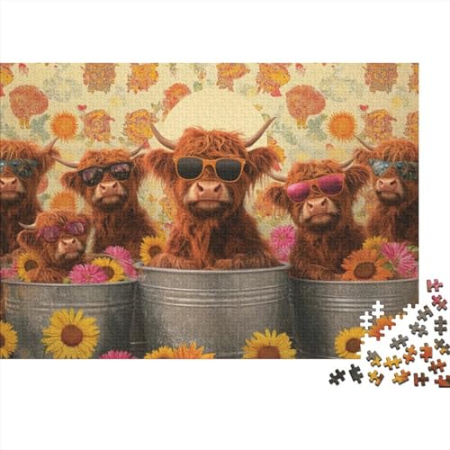 Puzzle 1000 Teile Für Erwachsene Puzzle Für Erwachsene 1000 Teile Highland Cattle Puzzle-Lernspiele Highland Cow Heimdekorations-Puzzle 1000 Teile 1000pcs (75x50cm) von KHHKJBVCE