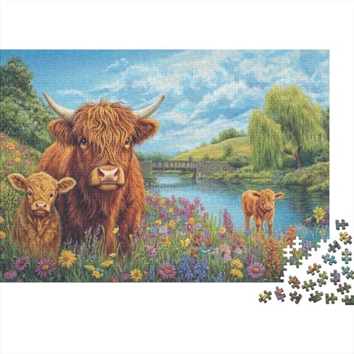 Puzzle 1000 Teile Für Erwachsene Puzzle Für Erwachsene 1000 Teile Highland Cattle Puzzle-Lernspiele Highland Cow Heimdekorations-Puzzle 1000 Teile 1000pcs (75x50cm) von KHHKJBVCE
