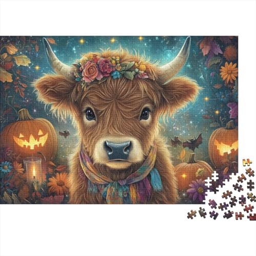 Puzzle Für Erwachsene 1000 Teile Highland Cattle Puzzle - Highland Cow Puzzle Mit 1000 Teilen Für Erwachsene Und Kinder 1000pcs (75x50cm) von KHHKJBVCE