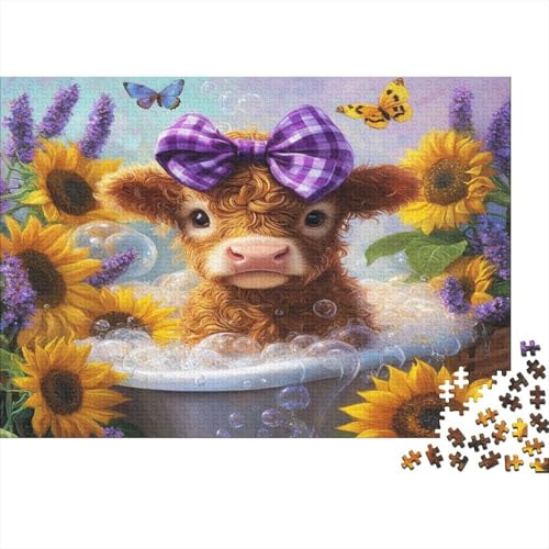Puzzle Für Erwachsene 1000 Teile Highland Cow Puzzle - Highland Cattle Puzzle Mit 1000 Teilen Für Erwachsene Und Kinder 1000pcs (75x50cm) von KHHKJBVCE