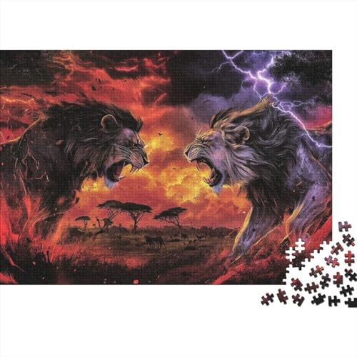 Puzzle Für Erwachsene 1000 Teile Lightning Lion Puzzle - Wildlife Puzzle Mit 1000 Teilen Für Erwachsene Und Kinder 1000pcs (75x50cm) von KHHKJBVCE