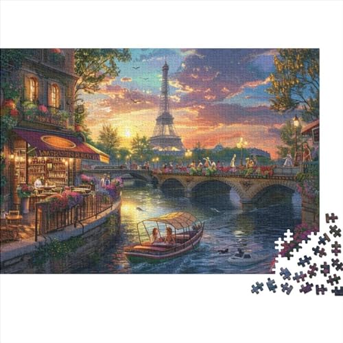 Romantic Eiffel Tower Puzzle Für Erwachsene Puzzle 1000 Teile Künstlerisches Puzzle 1000 Teile Puzzle 1000 Teile Schwer Und Herausforderung Große Herausforderung Puzzlespiel Spielzeug Geschenk von KHHKJBVCE