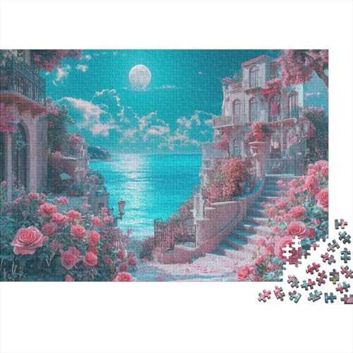Rose Stairs 1000-teilige Puzzles Für Erwachsene 1000-teilige Puzzles Heimdekorationspuzzle 1000-teilige Puzzles Für Erwachsene Und Kinder Ab 12 Jahren 1000pcs (75x50cm) von KHHKJBVCE