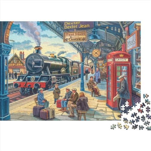 Steam Railway Station Puzzles Für Erwachsene, 300 Teile, Kunstpuzzle, 300 Teile, Puzzle, 300 Teile, Anspruchsvolles Puzzle, Geeignet Für Kinder Ab 12 Jahren 300pcs (40x28cm) von KHHKJBVCE