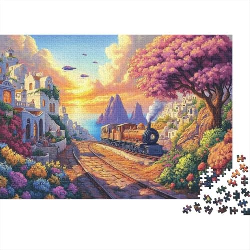 Train 1000-teilige Puzzles Für Erwachsene, 1000-teilige Puzzles Zum Stressabbau, 1000-teilige Puzzles, Spielzeug Und Spiele 1000pcs (75x50cm) von KHHKJBVCE