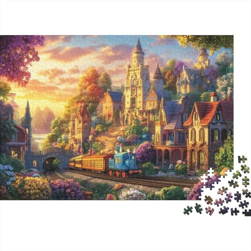 Train Town 1000-teilige Puzzles Für Erwachsene 1000-teilige Puzzles Heimdekorationspuzzle 1000 Puzzles Für Erwachsene Spielzeug Und Spiele 1000pcs (75x50cm) von KHHKJBVCE
