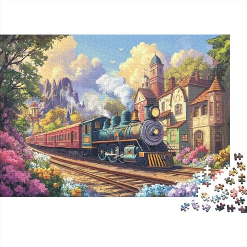 Train Town 1000-teilige Puzzles Für Erwachsene. Puzzles Mit 1000 Teilen. Familien-Puzzlespielzeug. 1000 Puzzles Für Erwachsene. Für Erwachsene Und Kinder Ab 12 Jahren 1000pcs (75x50cm) von KHHKJBVCE