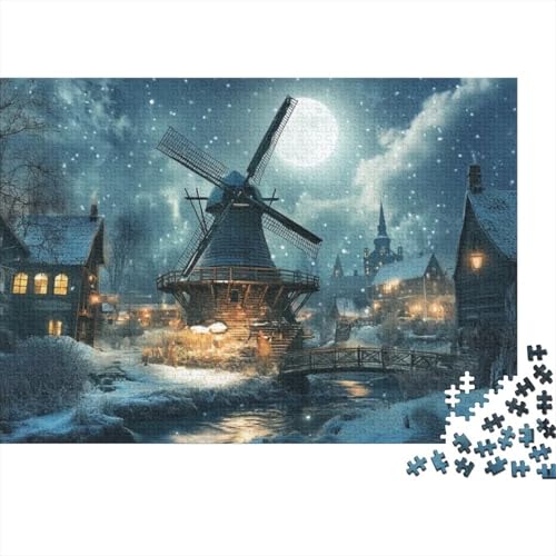 Windmill 1000-teilige Puzzles Für Erwachsene. 1000-teilige Puzzles. Familien-Puzzlespielzeug. 1000-teilige Puzzles Für Erwachsene Und Kinder Ab 12 Jahren 1000pcs (75x50cm) von KHHKJBVCE