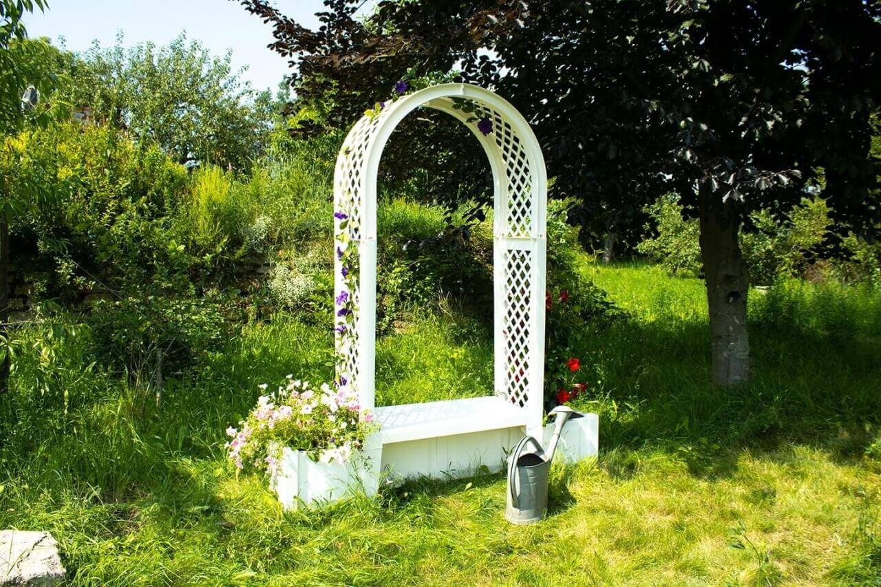 Gartenbank "Brüssel", weiß Gartenbank "Brüssel", weiß von KHW