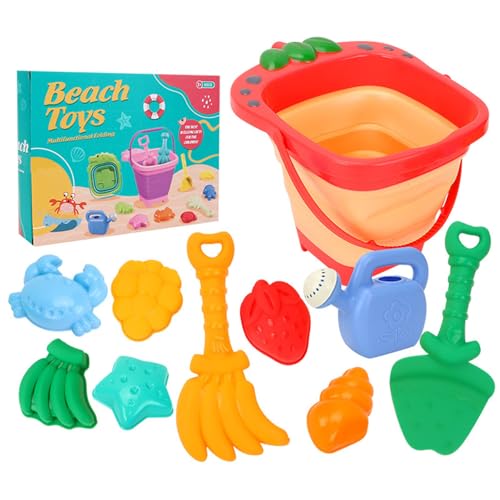 Faltbares Sandeimer Sandwerkzeug Strandspielzeug Mit Schaufel Und Sandformen Für Kleinkind Beach Aktivität Reisen Sandbecher Spielzeug Kinder Cartoon Sandspielzeug von KHZen
