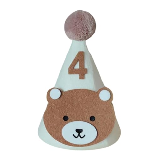 KHZen Der Geburtstagshut Des Entzückenden Bärenmotiven Für Kleinkinder Weiche Und Komfortable Baby Party Kopfbedeckung Mit Kinngürtel Und 1-9 Nummer KHZen Der Geburtstagshut Des Entzückenden Bärenmotiven Für Kleinkinder Weiche Und Komfortable Baby Party Kopfbedeckung Mit Kinngürtel Und 1-9 Nummer von KHZen