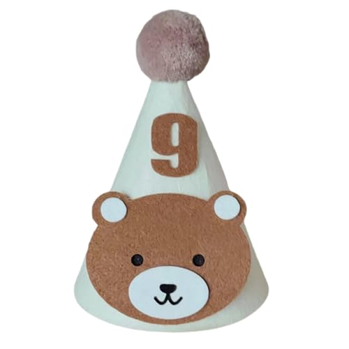 KHZen Der Geburtstagshut Des Entzückenden Bärenmotiven Für Kleinkinder Weiche Und Komfortable Baby Party Kopfbedeckung Mit Kinngürtel Und 1-9 Nummer KHZen Der Geburtstagshut Des Entzückenden Bärenmotiven Für Kleinkinder Weiche Und Komfortable Baby Party Kopfbedeckung Mit Kinngürtel Und 1-9 Nummer von KHZen