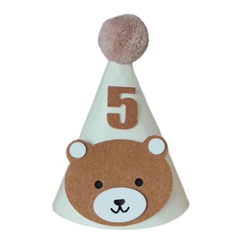 KHZen Der Geburtstagshut Des Entzückenden Bärenmotiven Für Kleinkinder Weiche Und Komfortable Baby Party Kopfbedeckung Mit Kinngürtel Und 1-9 Nummer KHZen Der Geburtstagshut Des Entzückenden Bärenmotiven Für Kleinkinder Weiche Und Komfortable Baby Party Kopfbedeckung Mit Kinngürtel Und 1-9 Nummer von KHZen