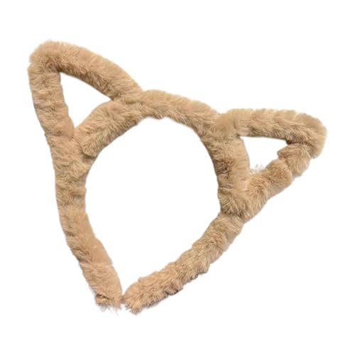 KHZen Haarbandkätzchen Ohren Leoparden Muster Pelziger Plüsch Für Halloween Cosplay Make Up Wash Face Bühne Spiel Haop von KHZen