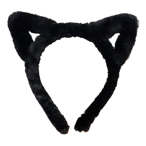 KHZen Haarbandkätzchen Ohren Leoparden Muster Pelziger Plüsch Für Halloween Cosplay Make Up Wash Face Bühne Spiel Haop von KHZen