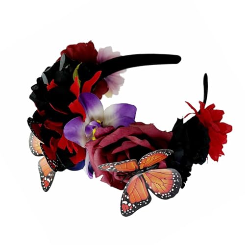 Mexiko Festival Blumenhaarhoop Für Weibliche Des Death Dressing Kostüm Kostüm Kopfstück Themen Party Urlaubsbehörde von KHZen