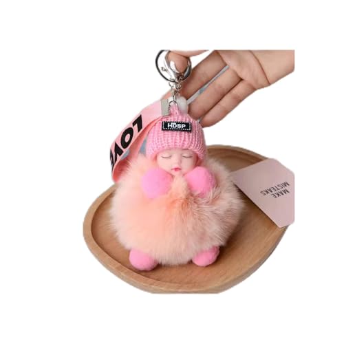 Plüschschlüsselkette Schlafende Baby Handtasche Charme Dekorationen Anhänger Weicher Niedlicher Keyring Clip Für Rucksäcke Telefone Kinder Geschenk von KHZen