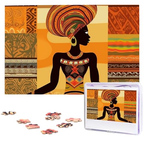 Afrikanische Frauen-Puzzles, 1000 Teile, personalisiertes Puzzle, Foto-Puzzle für Familie, Bilderpuzzle für Erwachsene, Hochzeit, Geburtstag (74,9 x 50 cm) von KHiry