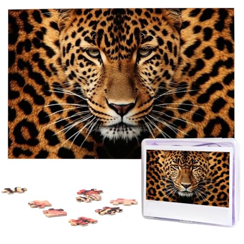 Depict a leopard Puzzles 1000 Pieces Personalized Jigsaw Puzzles Photos Puzzle for Family Picture Puzzle for Adults Wedding Birthday (29.5" x 19.7") von KHiry