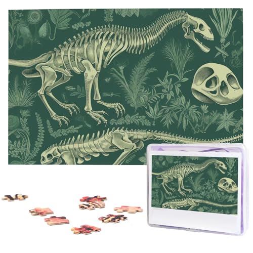 Dinosaurier-Skelett-Puzzle, 1000 Teile, personalisierte Puzzles, Foto-Puzzle für Familie, Bilderpuzzle für Erwachsene, Hochzeit, Geburtstag (74,9 x 50 cm) von KHiry