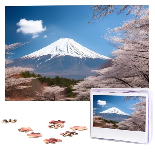KHiry Puzzles, 1000 Teile, personalisiertes Puzzle, Motiv: Mt. Fuji im frühen Frühling, Fotopuzzle, herausforderndes Bild, Puzzle für Erwachsene, personalisierbares Puzzle mit Aufbewahrungstasche von KHiry