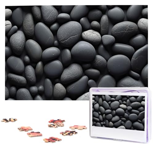 Many Black Pebbles Puzzles 1000 Pieces Personalized Jigsaw Puzzles Photos Puzzle for Family Picture Puzzle for Adults Wedding Birthday (29.5" x 19.7") von KHiry
