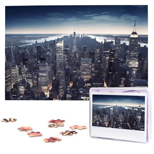 New York City Puzzles 1000 Teile personalisierte Puzzles Fotos Puzzle für Familie Bild Puzzle für Erwachsene Hochzeit Geburtstag (74,9 x 50 cm) von KHiry