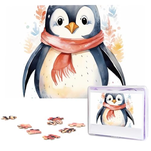 Niedliche Cartoon-Pinguin-Puzzles, 1000 Teile, personalisierte Puzzles, Fotos, Puzzle für Familie, Bildpuzzle für Erwachsene, Hochzeit, Geburtstag (74,9 x 50 cm) von KHiry