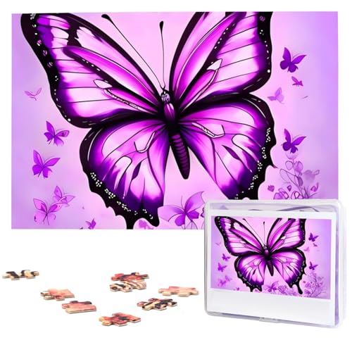 Purple Butterfly Puzzles 1000 Pieces Personalized Jigsaw Puzzles Photos Puzzle for Family Picture Puzzle for Adults Wedding Birthday (29.5" x 19.7") von KHiry