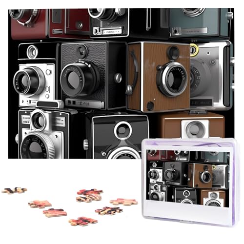 Retro Cool Camera Collection Puzzles 1000 Pieces Personalized Jigsaw Puzzles Photos Puzzle for Family Picture Puzzle for Adults Wedding Birthday (74.9 cmx 50.0 cm) von KHiry
