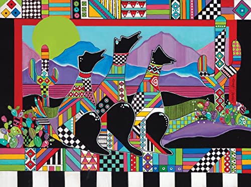 KI Puzzles Puzzles 1000 Teile Puzzle für Erwachsene Jonna James Desert Dawgs Premium Blueboard Puzzle in einer Sort-R-Box 27x20 von KI PUZZLES