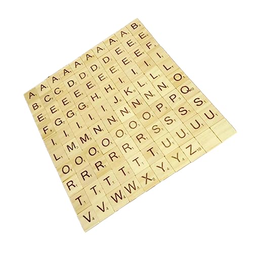 KICHOUSE 1 200 Stück Früherziehung Puzzle Brief Holzspäne Englische Alphabetblöcke Kinderspiel Holzklötze Englische Alphabet-Chips Hölzern von KICHOUSE