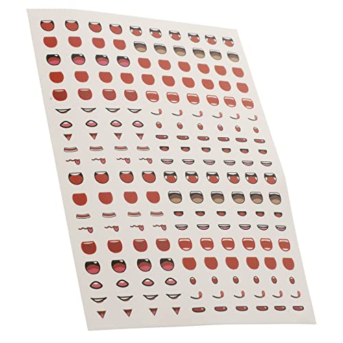 KICHOUSE 1 Blatt Mund Aufkleber Mundaufkleber Zum Basteln Mundetiketten Puppen Machen Mundabziehbilder DIY-animationszubehör Aufkleber Mund Zum Basteln Animations-mundaufkleber Papier von KICHOUSE